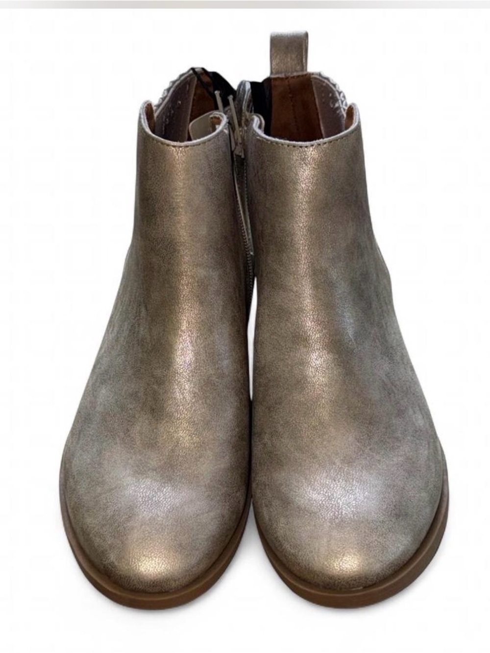 NWT Wonder Nation Girls Metallic Taupe Chelsea Ankle Boots Size 3 - Picture 5 of 10
